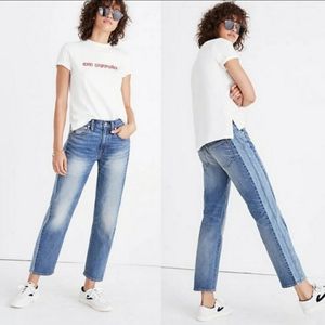 Madewell Cruiser Straight Crop Jeans Pieced Edition Womens Size 26 High Rise